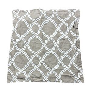 Pottery barn linen blend large square pillow case sham geometric
